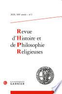 Revue D'Histoire Et de Philosophie Religieuses