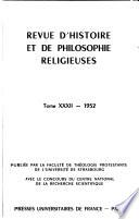 Revue d'histoire et de philosophie religieuses