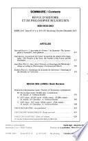 Revue d'histoire et de philosophie religieuses