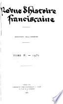 Revue d'histoire franciscaine