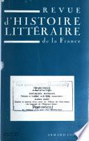 Revue d'histoire littéraire de la France