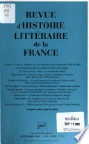 Revue d'histoire littéraire de la France