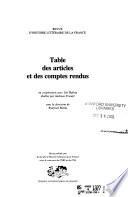 Revue d'histoire littéraire de la France