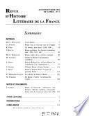 Revue d'histoire littéraire de la France