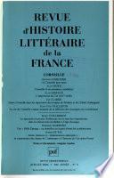 Revue d'histoire littéraire de la France