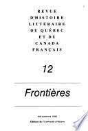 Revue d'histoire littéraire du Québec et du Canada français