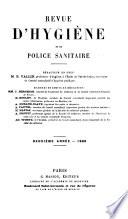 Revue d'hygiène et de police sanitaire