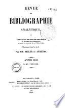 Revue de bibliographie analytique