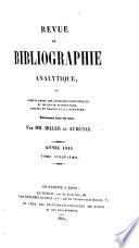 Revue de bibliographie analytique