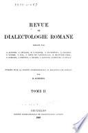 Revue de dialectologie romane