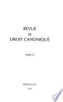 Revue de droit canonique
