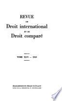 Revue de droit international et de droit comparé