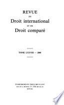 Revue de droit international et de droit comparé