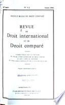 Revue de droit international et de droit comparé