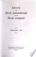 Revue de droit international et de droit comparé