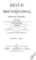 Revue de droit international et de législation comparée