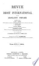 Revue de droit international et de législation comparée