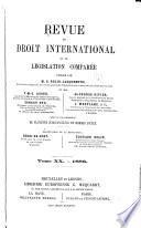 Revue de droit international et de législation comparée