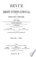Revue de droit international et de législation comparée