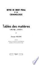 Revue de Droit Pénal et de Criminologie