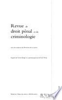 Revue de droit pénal et de criminologie