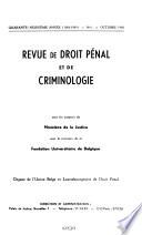 Revue de Droit Pénal et de Criminologie