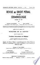 Revue de Droit Pénal et de Criminologie