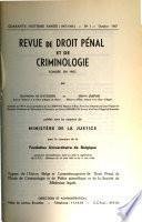 Revue de droit pénal et de criminologie