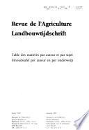 Revue de l'agriculture