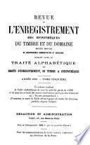Revue de l'enregistrement et des impôts