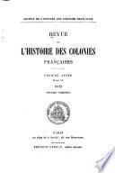 Revue de l'histoire des colonies françaises