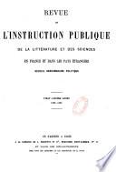 Revue de l'instruction publique de la littérature et des sciences en France et dans les pays étrangers