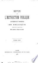 Revue de l'Instruction Publique en Belgique