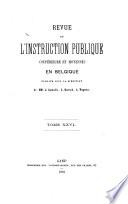 Revue de l'instruction publique en Belgique