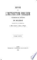 Revue de l'Instruction Publique en Belgique
