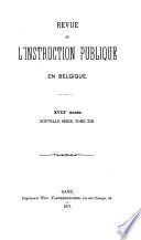 Revue de l'Instruction Publique en Belgique