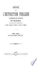 Revue de l'instruction publique en Belgique