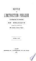 Revue de l'instruction publique en Belgique
