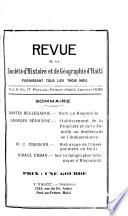 Revue de la Société d'histoire et de géographie d'Haïti