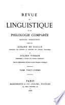 Revue de linguistique et de philologie comparée