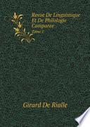Revue De Linguistique Et De Philologie Comparee