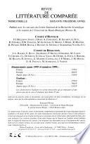 Revue de littérature comparée