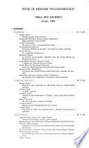 Revue de m♭edecine psychosomatique
