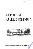 Revue de Paléobiologie