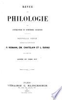 Revue de philologie, de littérature et d'histoire anciennes