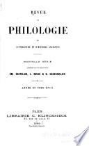 Revue de philologie, de littérature et d'histoire anciennes