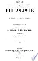 Revue de philologie, de littérature et d'histoire anciennes
