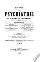 Revue de psychiatrie et de psychologie expérimentale ...