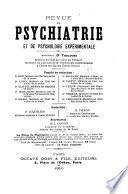 Revue de psychiatrie et de psychologie expérimentale ...