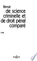 Revue de science criminelle et de droit pénal comparé